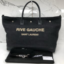 Saint Laurent Rive Gauche Raffia Maxi Cabas Tote Black