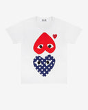 Comme des Garçons PLAY Polka Dot & Upside-Down Heart T-Shirt White (Women's)