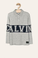 Calvin Klein Jeans Varsity Logo Long Sleeve Polo Grey Heather (Kids)