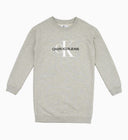 Calvin Klein Jeans Monogram Sweatshirt Dress Light Grey Heather (Kids)
