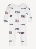 Tommy Hilfiger All-Over Logo Print Coverall White (Baby)
