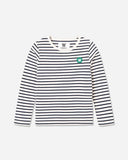 Double A by Wood Wood Kim Kids Long Sleeve Off-White/Navy Stripe (Kids)