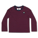 Double A by Wood Wood Kim Kids Long Sleeve Navy/Red Stripe (Kids)
