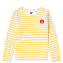 Double A by Wood Wood Kim Kids Long Sleeve Off-White/Yellow Stripe (Kids)