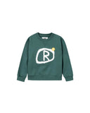 Double A by Wood Wood R Print Sweatshirt Green (Kids)
