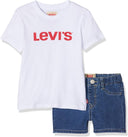 Levi's Tee & Denim Shorts Set White/Blue (Baby)