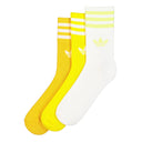 adidas Originals Mid-Cut Crew Socks 3-Pack Yellow/White (Kids)