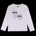 Karl Lagerfeld Kids Karl & Choupette Long Sleeve T-Shirt White (Kids)