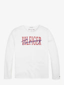 Tommy Hilfiger Script Logo Long Sleeve Tee White (Kids)