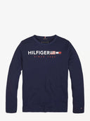 Tommy Hilfiger Since 1985 Flags Long Sleeve T-Shirt Navy (Kids)