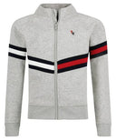 Tommy Hilfiger Chevron Stripe Zip-Through Sweatshirt Grey Heather (Kids)