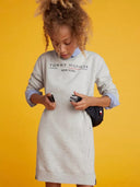 Tommy Hilfiger New York Logo Sweatshirt Dress Grey Heather (Kids)