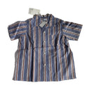East End Highlanders Striped Camp Collar Shirt Blue (Junior)