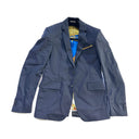 Versace Baroque-Lined Two-Button Blazer Navy