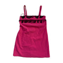 Pinko Anica Beaded Fringe Crepe Mini Dress Fuchsia