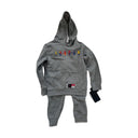 Jordan Embroidered Logo Hoodie and Joggers Set Carbon Heather (Kids)