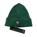 Stone Island Junior Ribbed Logo Patch Beanie Green (Kids)