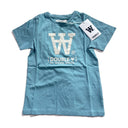 Double A by Wood Wood Logo Print T-Shirt Light Blue (Kids)