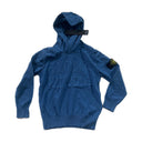 Stone Island Junior Knitted Logo Hoodie Blue (Kids)
