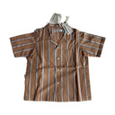 East End Highlanders Striped Camp Collar Shirt Terracotta (Kids)