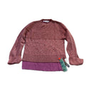 Off-White Melange Knit Crew Neck Jumper Pink