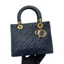 Dior Lady Dior Medium Lambskin Blue GHW | Pre-Loved