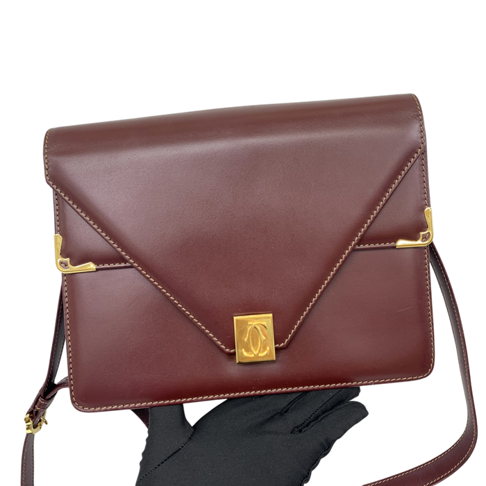 Cartier Red Leather Must De Cartier Shoulder Flap Bag | Pre-Loved