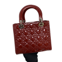 Dior Red Lady Dior Medium Patent Zip Version Shoulder Bag | Pre-Loved