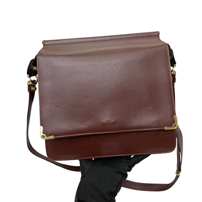 Cartier Red Maroon Must De Cartier Messenger Shoulder Bag | Pre-Loved