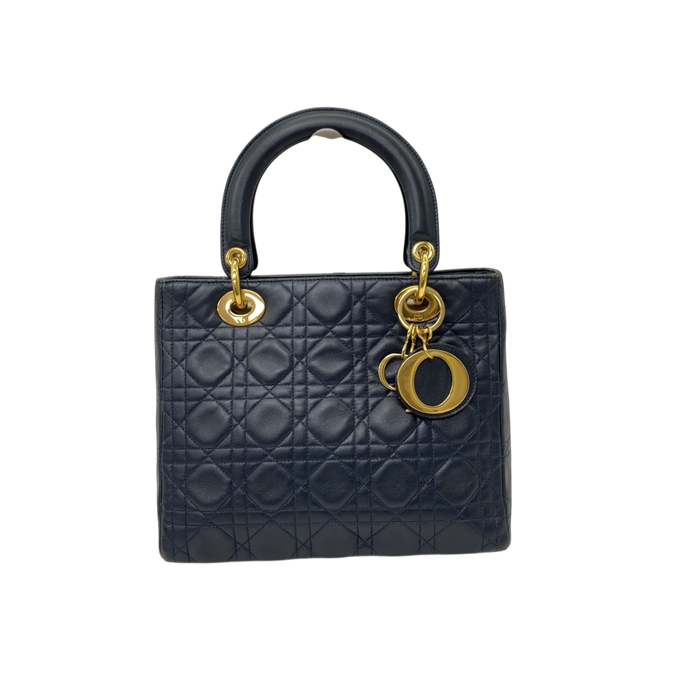 Dior Lady Dior Medium Lambskin Blue GHW | Pre-Loved