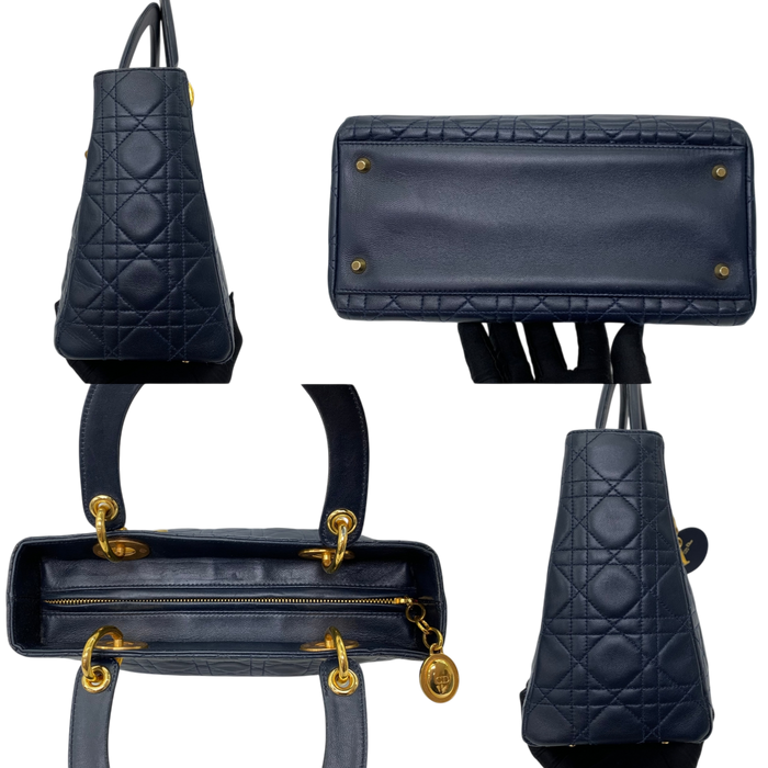Dior Lady Dior Medium Lambskin Blue GHW | Pre-Loved