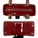 Dior Red Lady Dior Medium Patent Zip Version Shoulder Bag | Pre-Loved