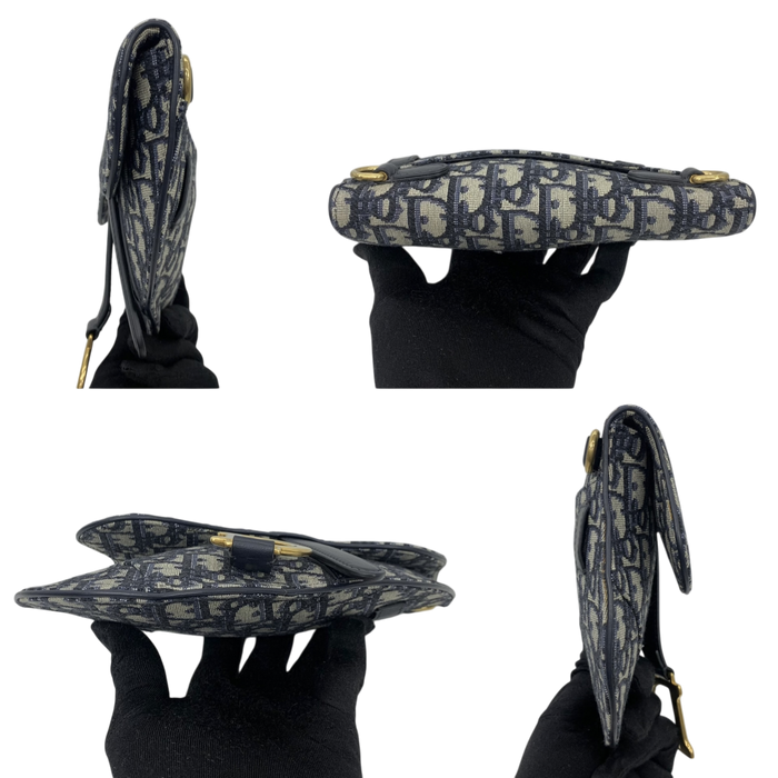 Dior Blue Canvas Saddle Waist Oblique Bag | Pre-Loved