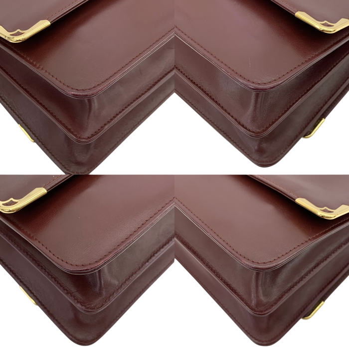 Cartier Red Maroon Must De Cartier Messenger Shoulder Bag | Pre-Loved