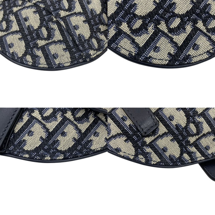 Dior Blue Canvas Saddle Waist Oblique Bag | Pre-Loved