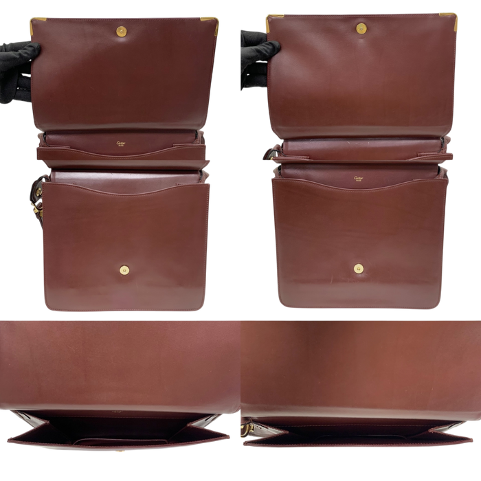 Cartier Red Maroon Must De Cartier Messenger Shoulder Bag | Pre-Loved