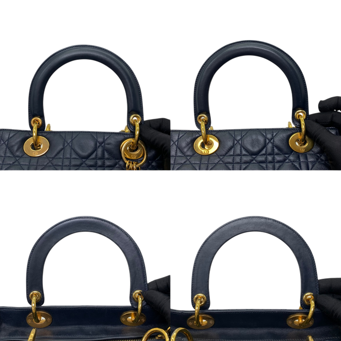 Dior Lady Dior Medium Lambskin Blue GHW | Pre-Loved