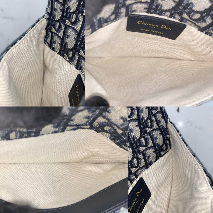 Dior Blue Canvas Saddle Waist Oblique Bag | Pre-Loved