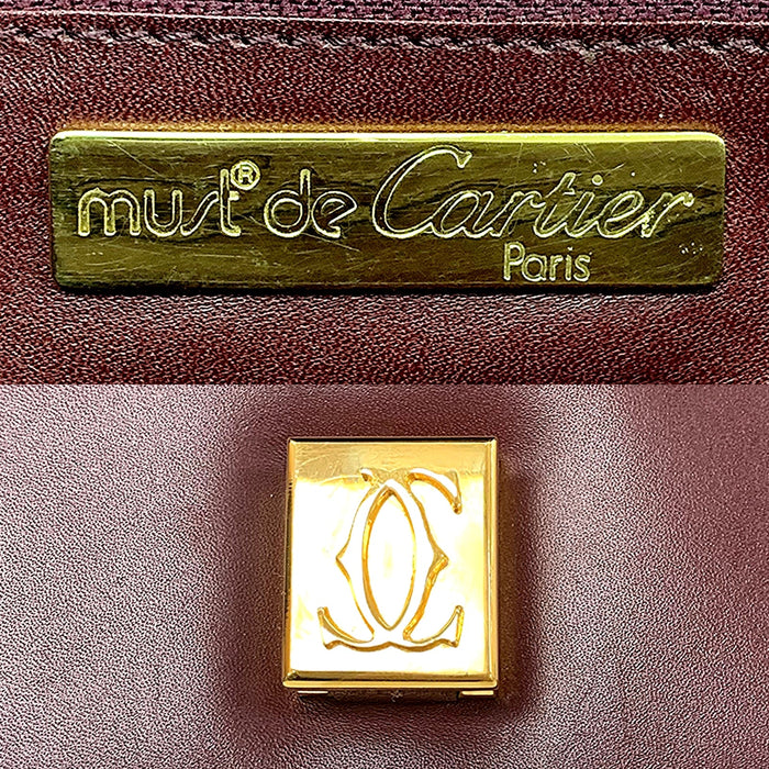 Cartier Red Leather Must De Cartier Shoulder Flap Bag | Pre-Loved