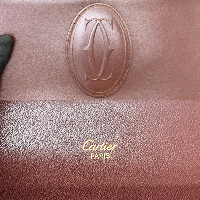 Cartier Red Maroon Must De Cartier Messenger Shoulder Bag | Pre-Loved