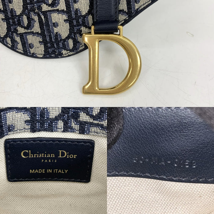 Dior Blue Canvas Saddle Waist Oblique Bag | Pre-Loved