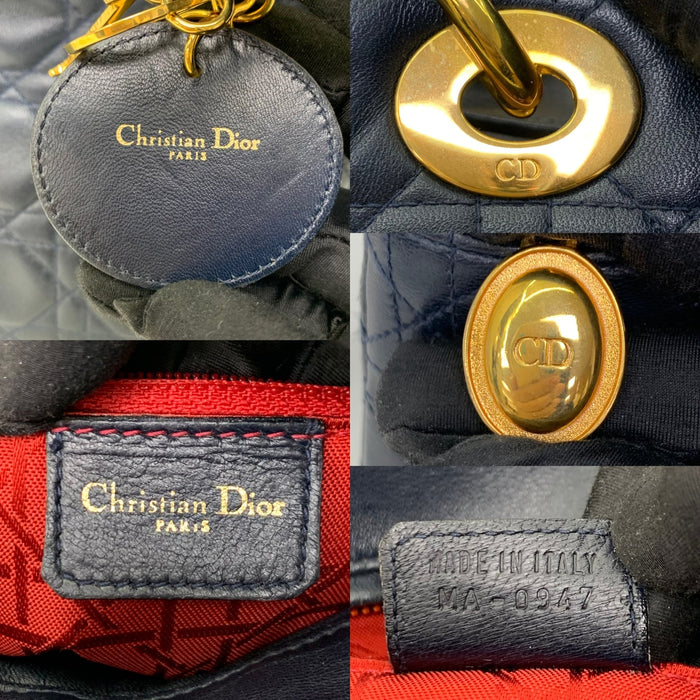 Dior Lady Dior Medium Lambskin Blue GHW | Pre-Loved