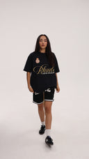 Rhude Șorturi de Baschet Colegiat Negru Alb