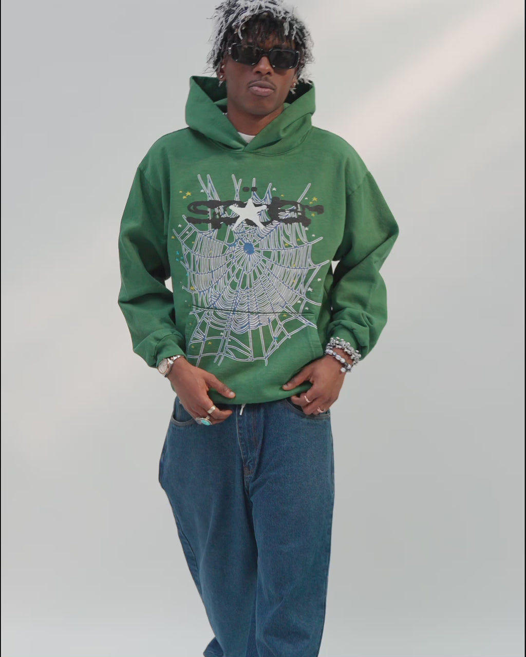 Sp5der Web Hoodie Hunter Green - True to Sole- 4