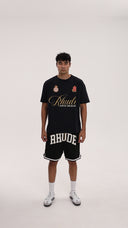 Rhude Șorturi de Baschet Colegiat Negru Alb