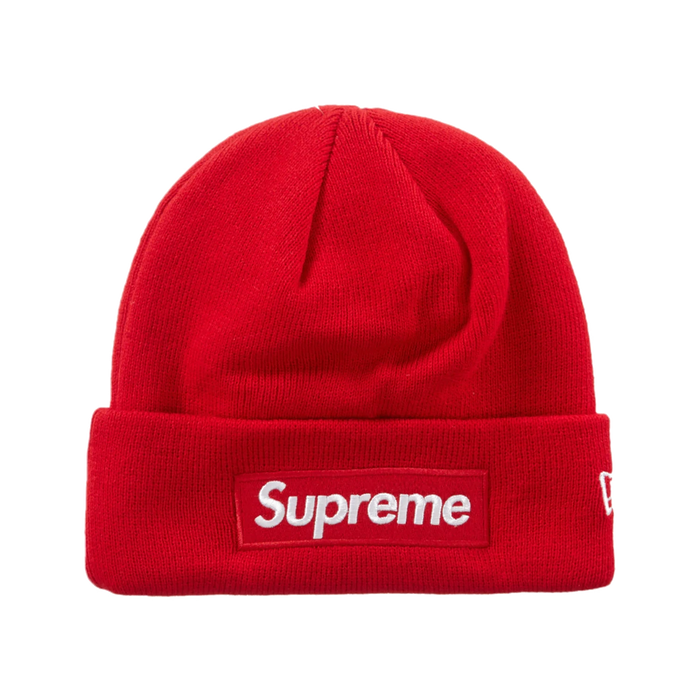 Supreme New Era Box Logo Beanie FW23 Red True to Sole