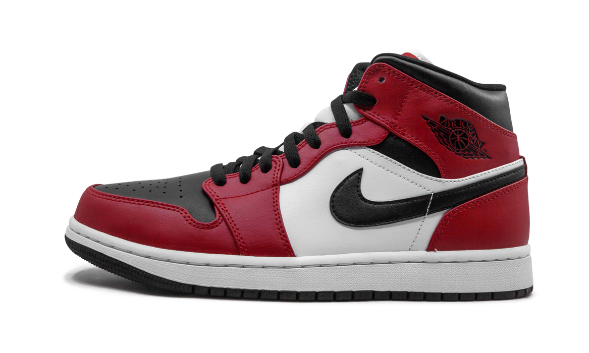 Air Jordan 1 Mid Chicago Black Toe True to Sole