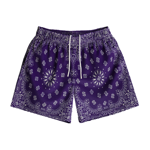 Bravest Studios Paisley Shorts Purple - True to Sole