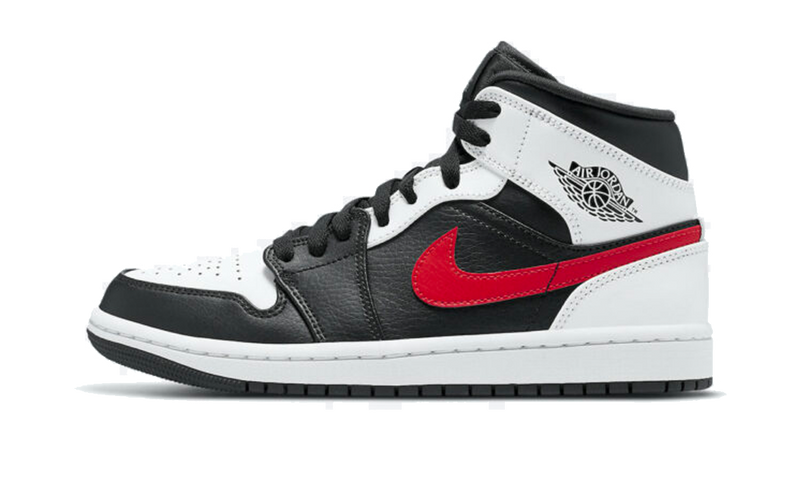 Air Jordan 1 Mid Black Chile Red White  (554725-075) - True to Sole