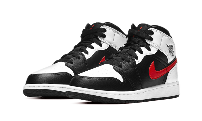 Air Jordan 1 Mid Black Chile Red White (554725-075) - True to Sole